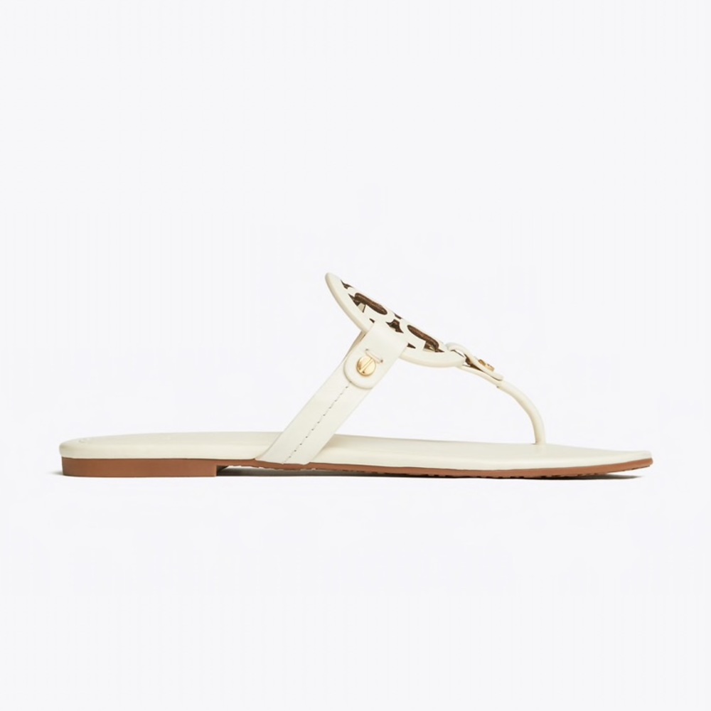 NEW 9 Tory Burch Leather Miller Sandals Bleach - Picture 3 of 12